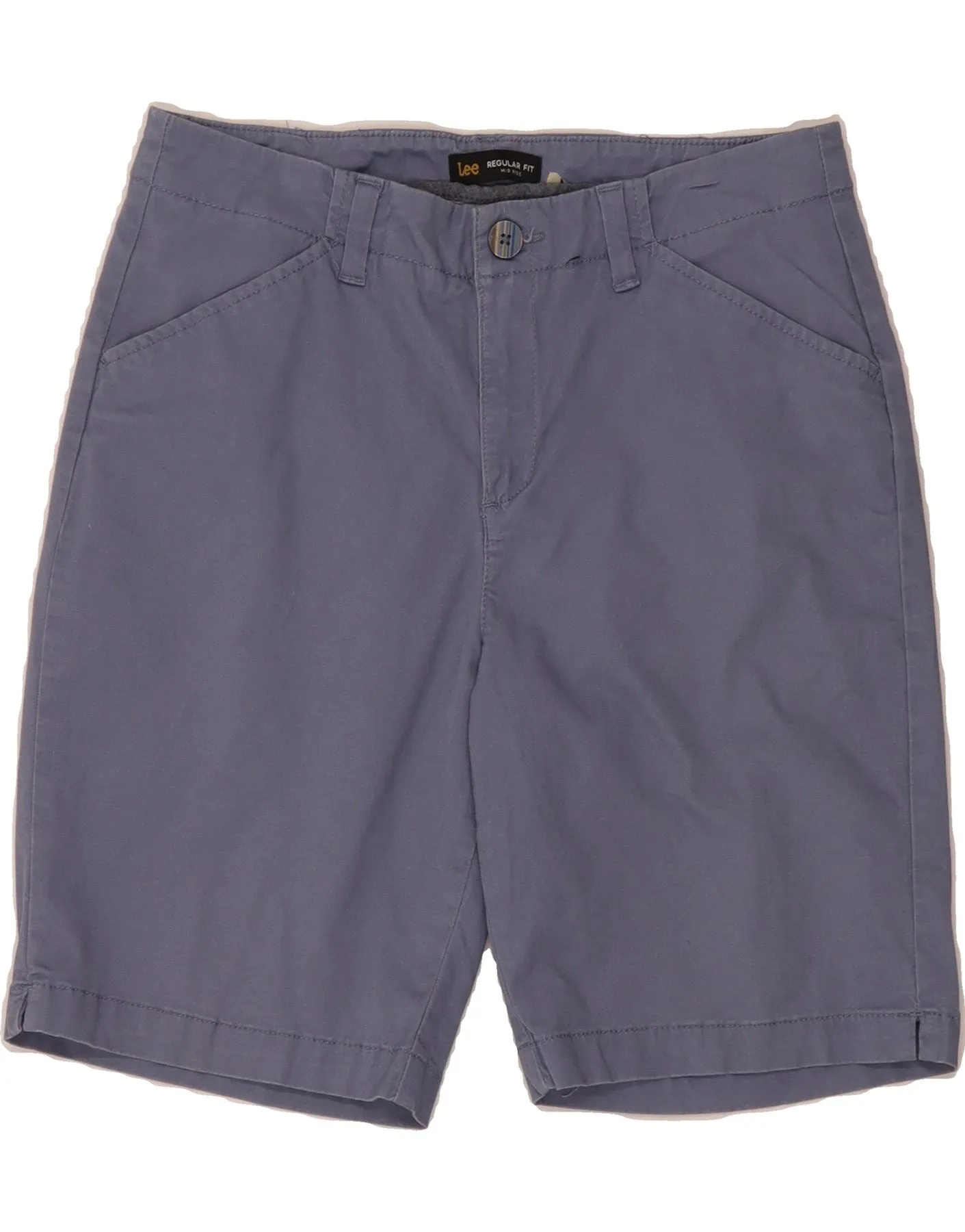 Summer Mood LEE Womens Regular Fit Mid Rise Casual Shorts US 10 Large W30  Blue Cotton