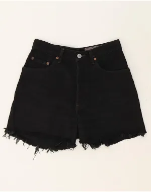 LEVI'S Womens Denim Shorts W26 Small Black Tear Resistant Fabric low - rise