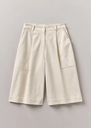Pleated Denim Shorts | Ecru StaticResistantMaterial