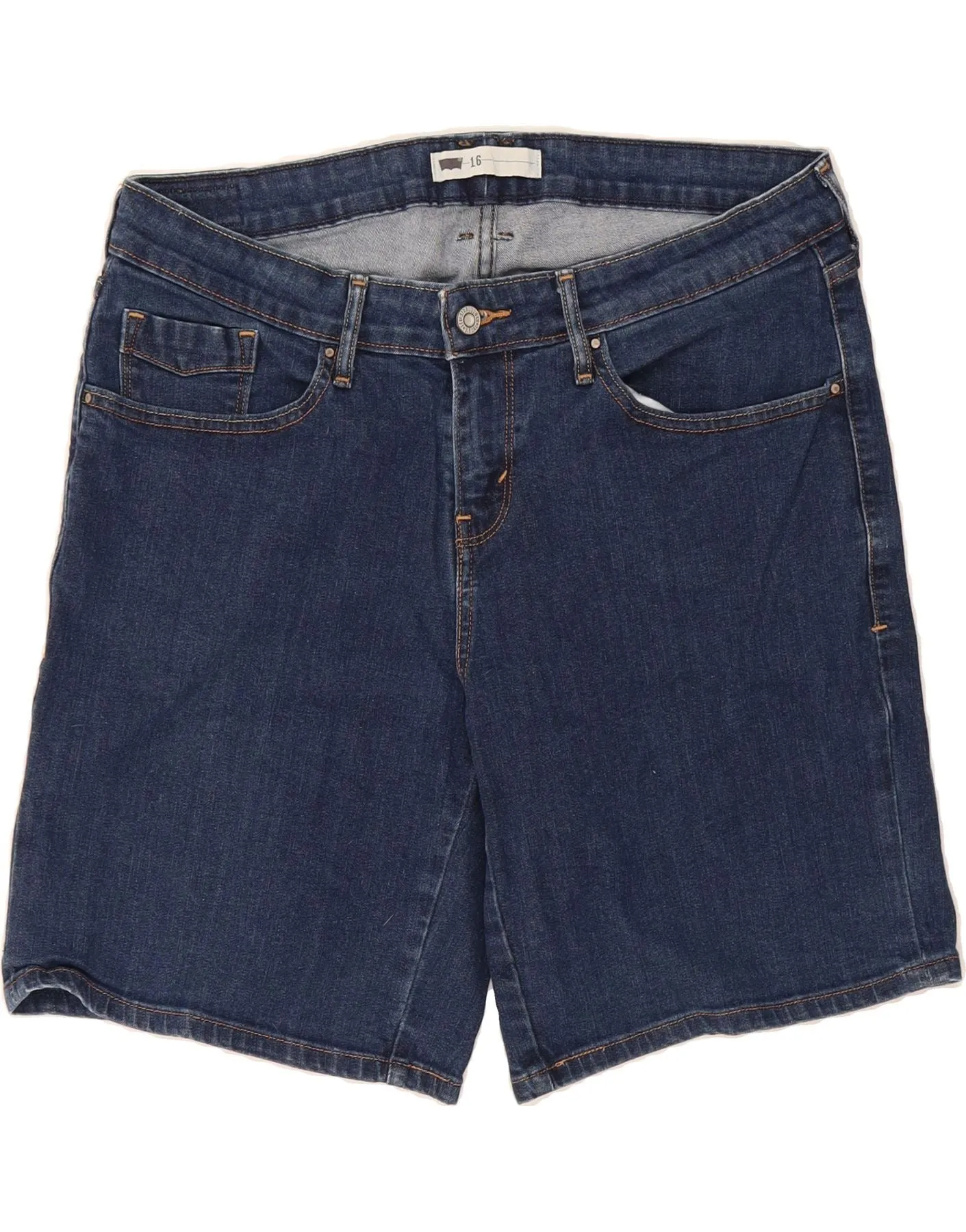 athletic style LEVI'S Womens Denim Shorts US 16 2XL W34  Navy Blue Cotton