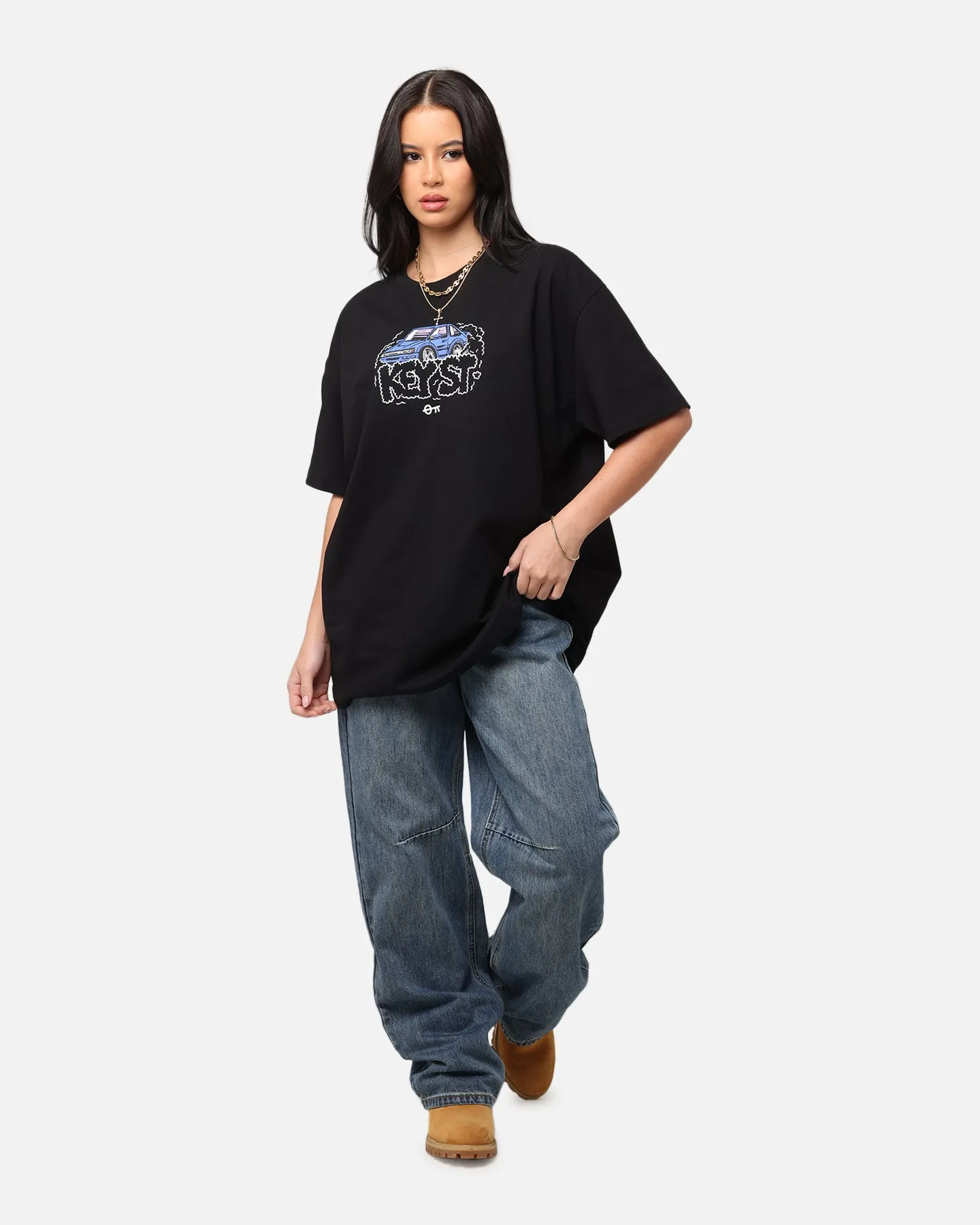 Key Street X FRKO Burner T-Shirt Black Sporty Chic NonIrritatingTags