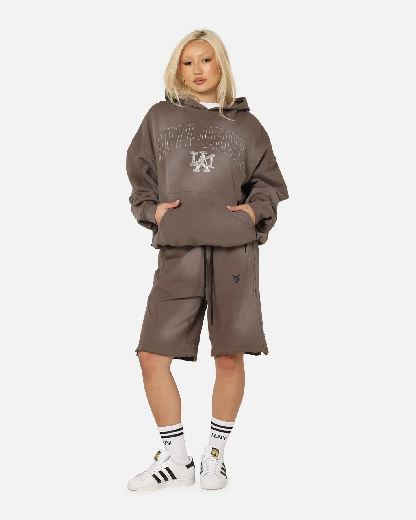 The Anti Order Post Season Boxy Hoodie Sunfade Brown Ethical Manufacturing