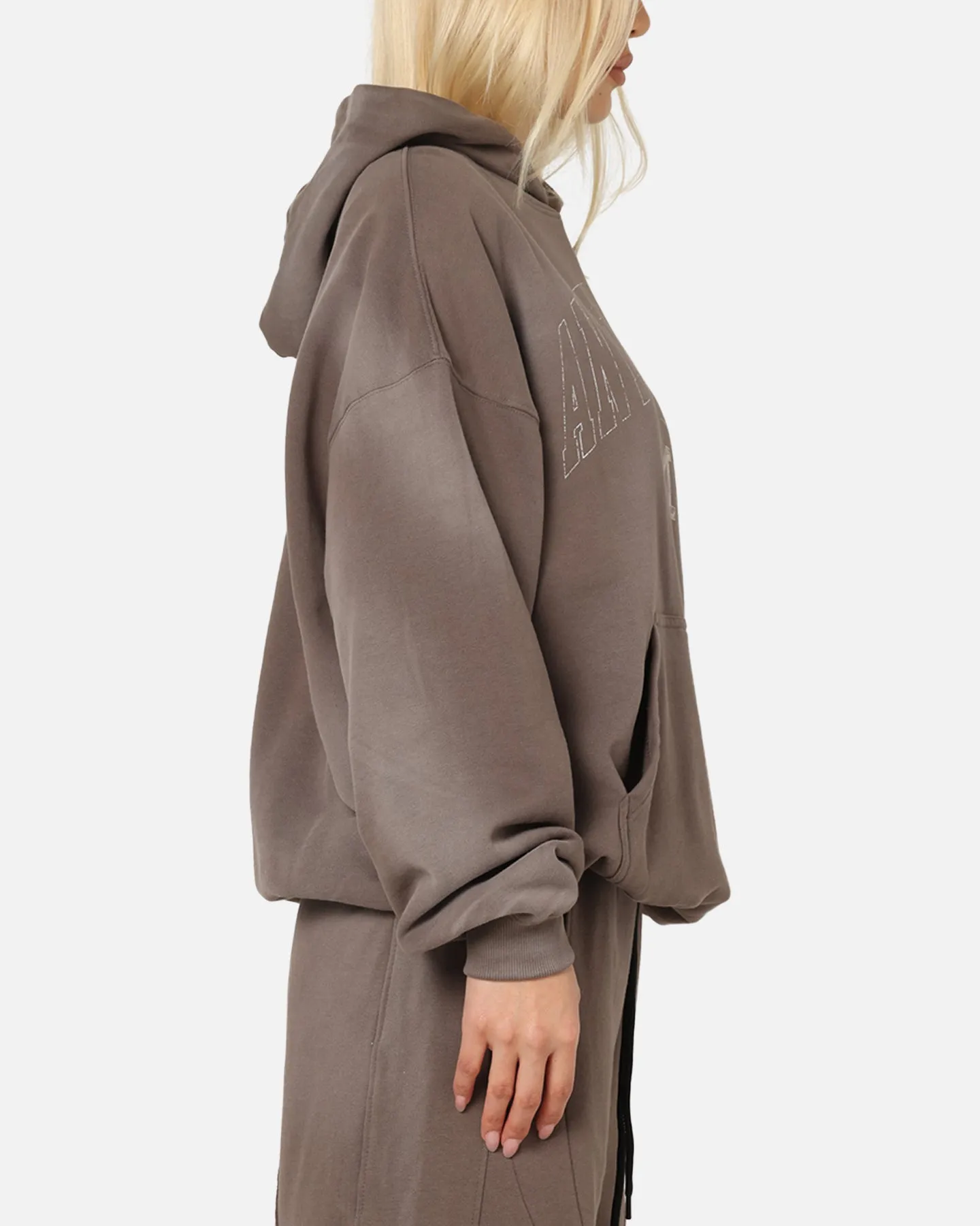 The Anti Order Post Season Boxy Hoodie Sunfade Brown Seamless Side Construction Fashion Smart