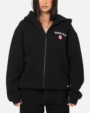 S Double Cities Zip Through Hoodie Black organic materials
