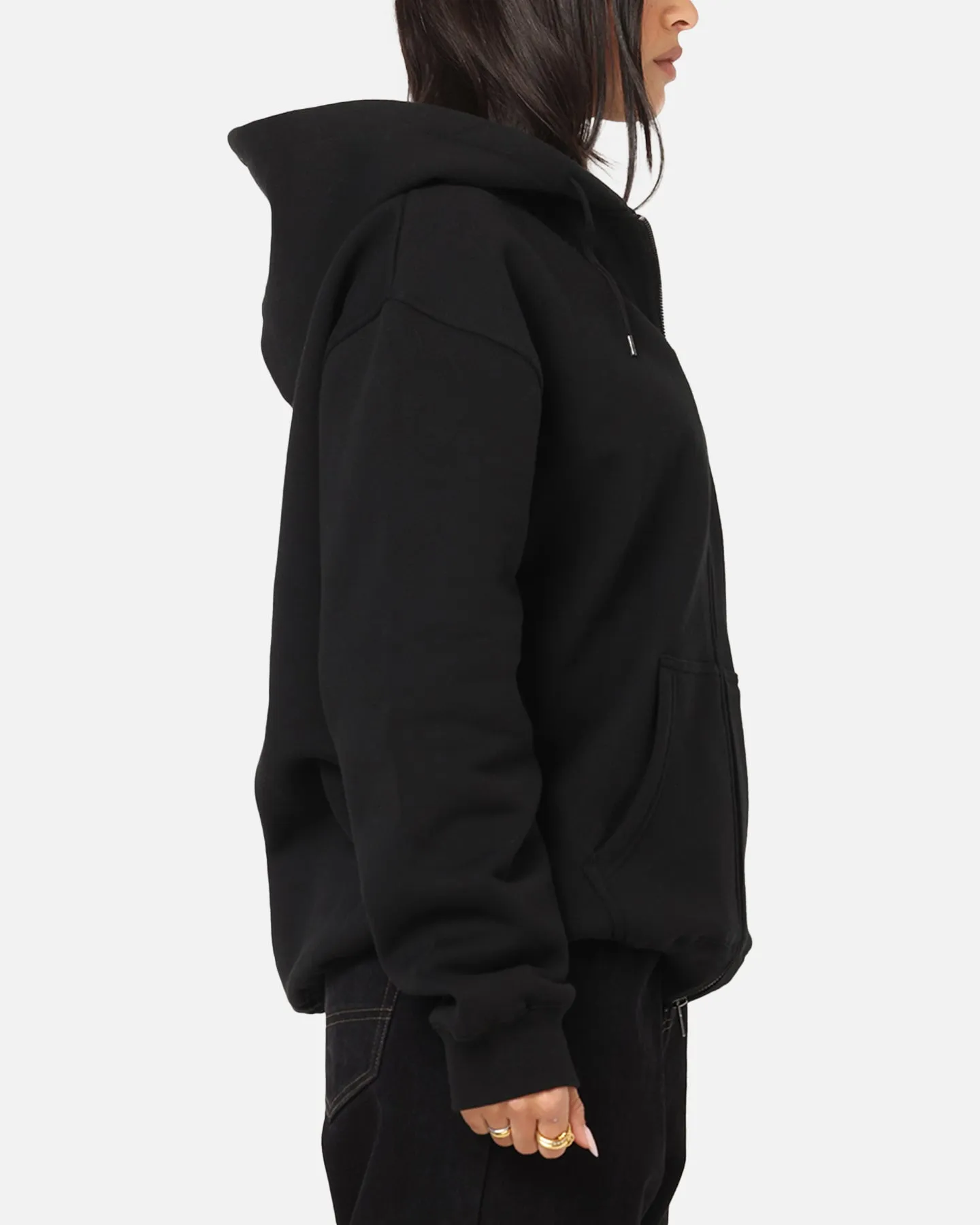 Statement Piece S Double Cities Zip Through Hoodie Black