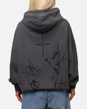 Modern Aesthetic Saint Morta Destiny Rising Boxy Hoodie Washed Black