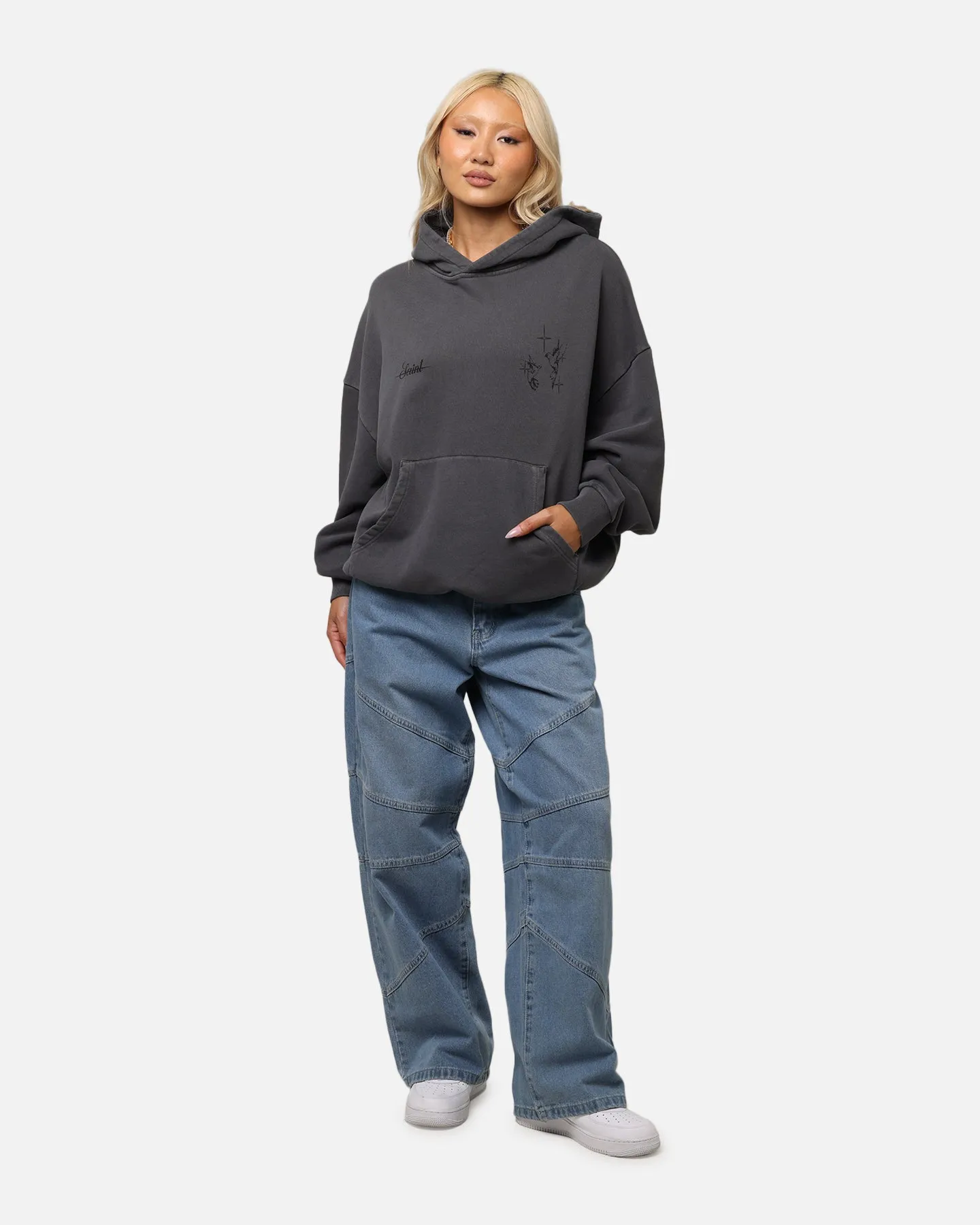 camping outfit Saint Morta Destiny Rising Boxy Hoodie Washed Black