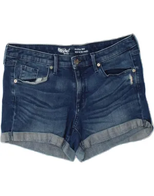 Polyester fabric Light Flex Wear MOSSIMO Womens Power Stretch Mid Rise Denim Shorts US 8 Medium W29  Blue