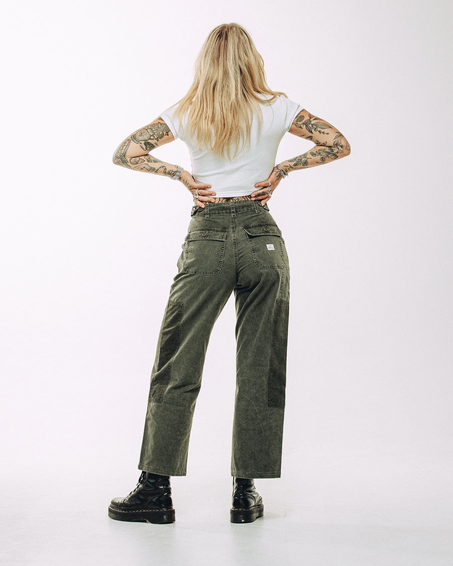 Seamless Waist Technology Outdoor Adventure Surplus High Waisted Pants - Khaki