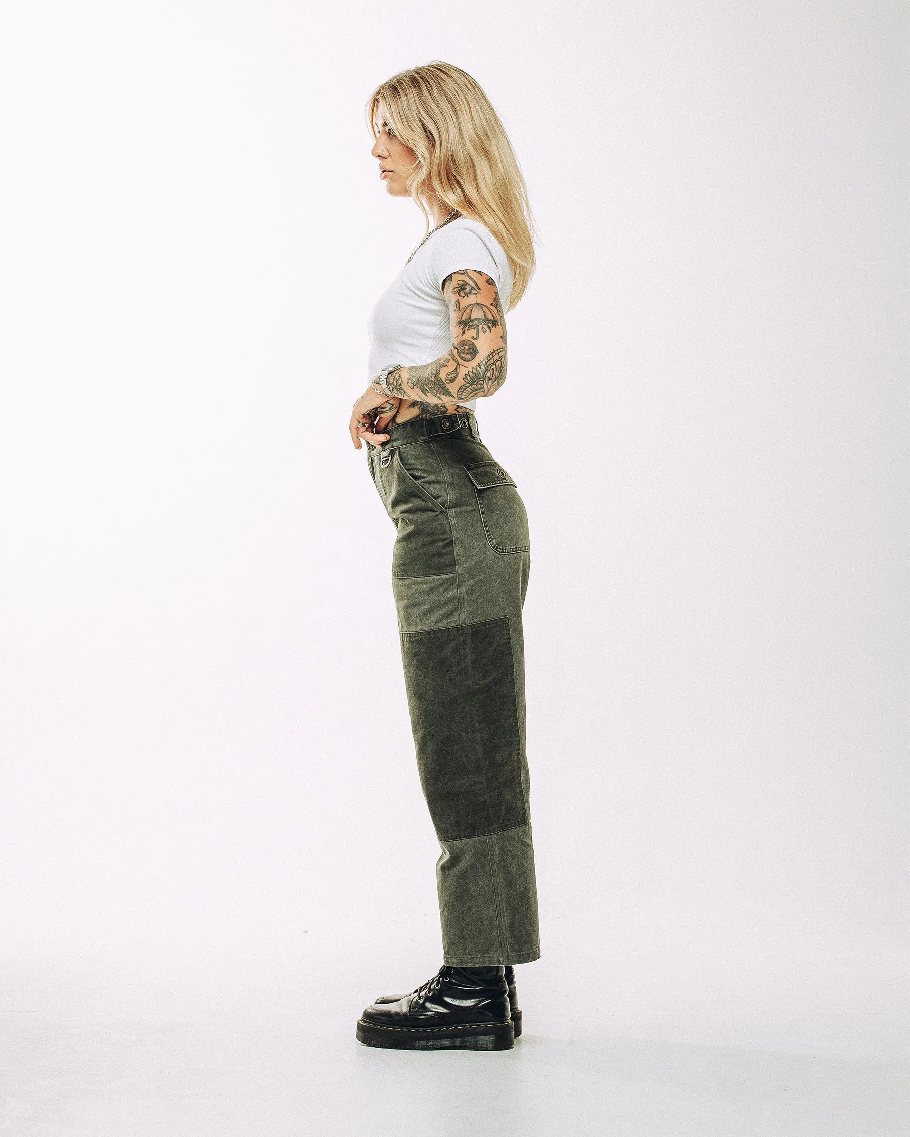 Surplus High Waisted Pants - Khaki MachineWashable