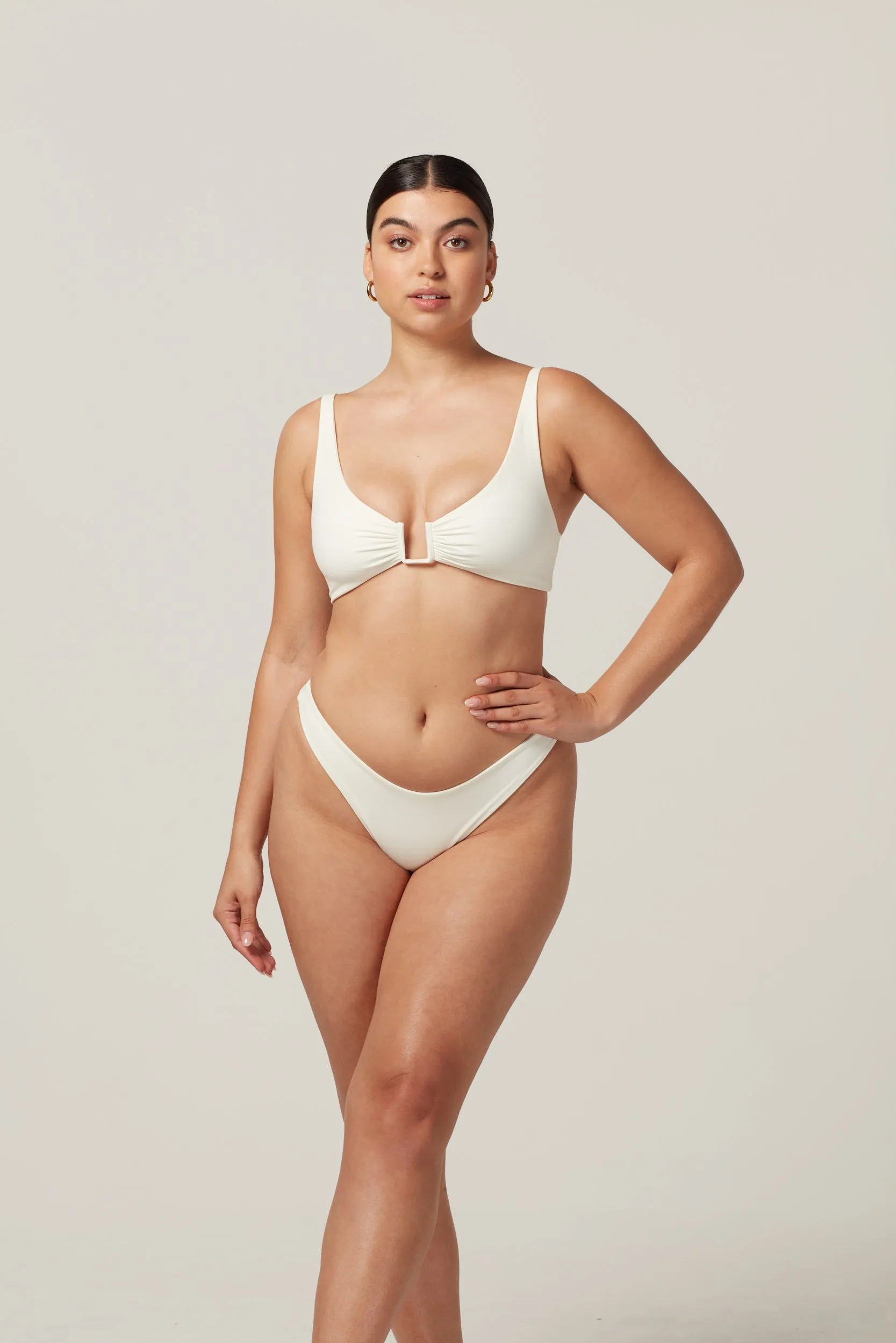Fiji Bottom - Ivory Non Restrictive Mobility High Stretch Fabric