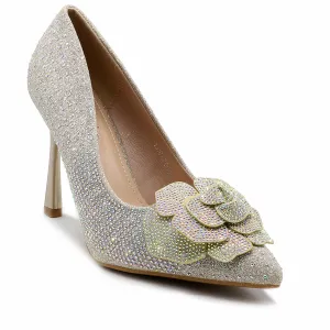 Glam Heels for Night Out Fresh Detail Golden Bridal Court Shoes L00870009