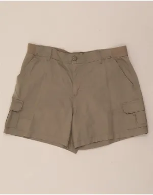 LEE Womens High Waist Cargo Shorts US 16 2XL W36 L4 Beige Cotton Chafe Resistant Lining