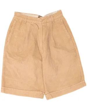 FERRE Womens Oaks Pegged Corduroy Shorts IT 38 XS W26 Beige Cotton Relaxed Flex