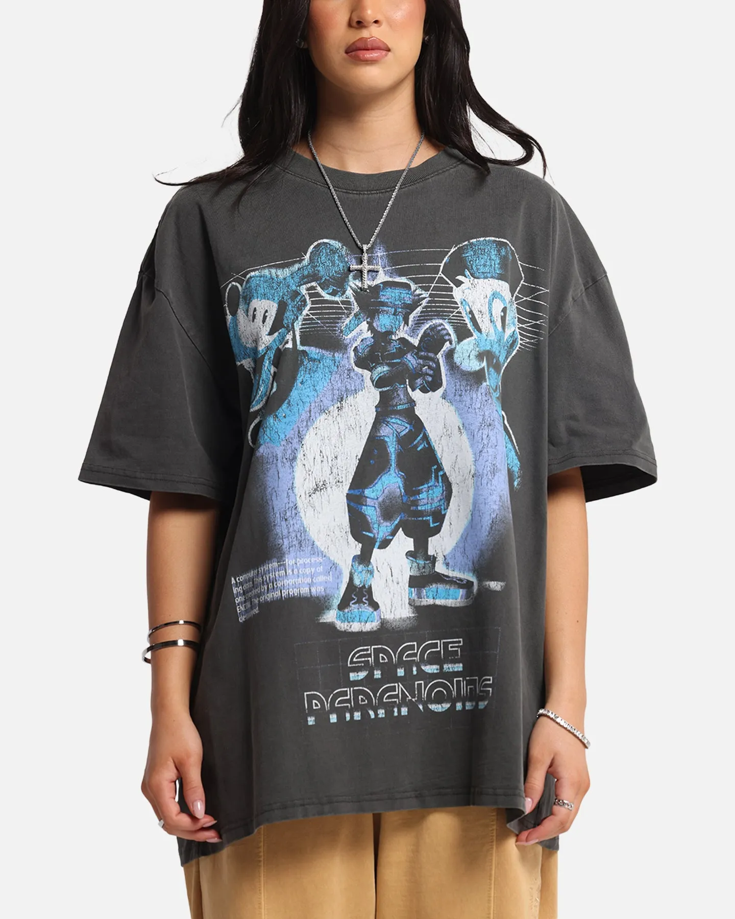 Goat Crew Disney Kingdom Hearts Space Paranoids Heavy T-Shirt Black Wash Quick Fit Essential Look