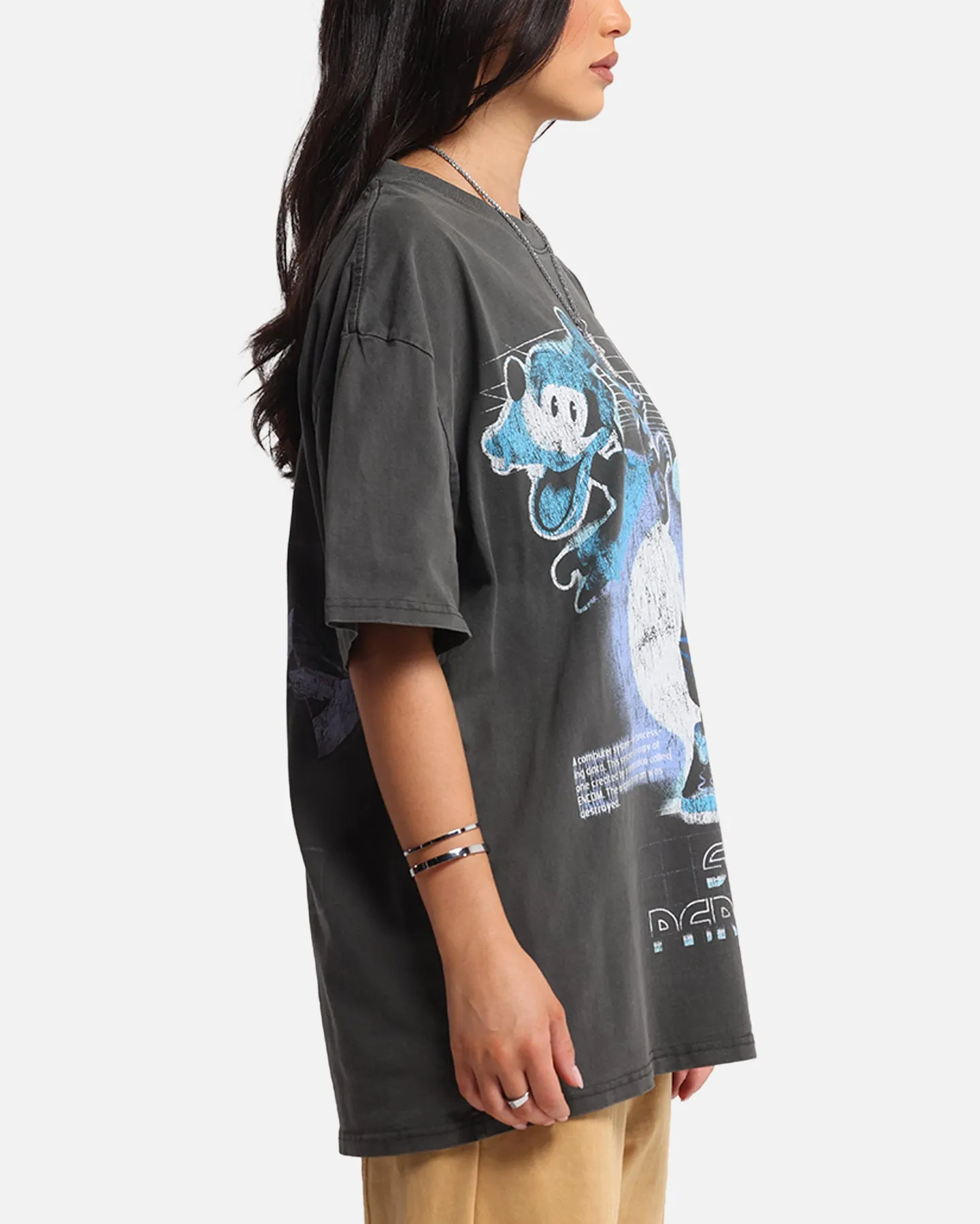 DropShoulderDesign Smooth Finish Goat Crew Disney Kingdom Hearts Space Paranoids Heavy T-Shirt Black Wash