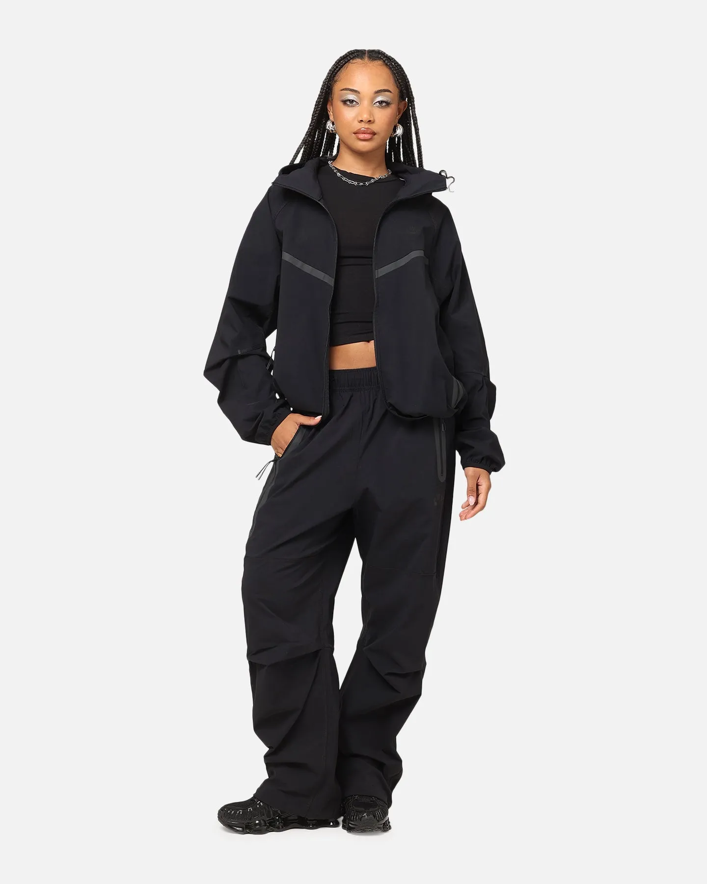 Resistant Shell Layer Match Nike Tech Woven Full Zip Jacket Back/Black/Black