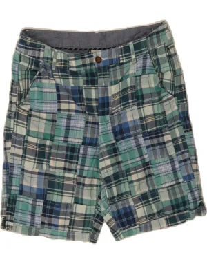 Travel Flex Quick Evaporation Fabric L.L.BEAN Womens Chino Shorts US 10 Large W32  Blue Patchwork Cotton