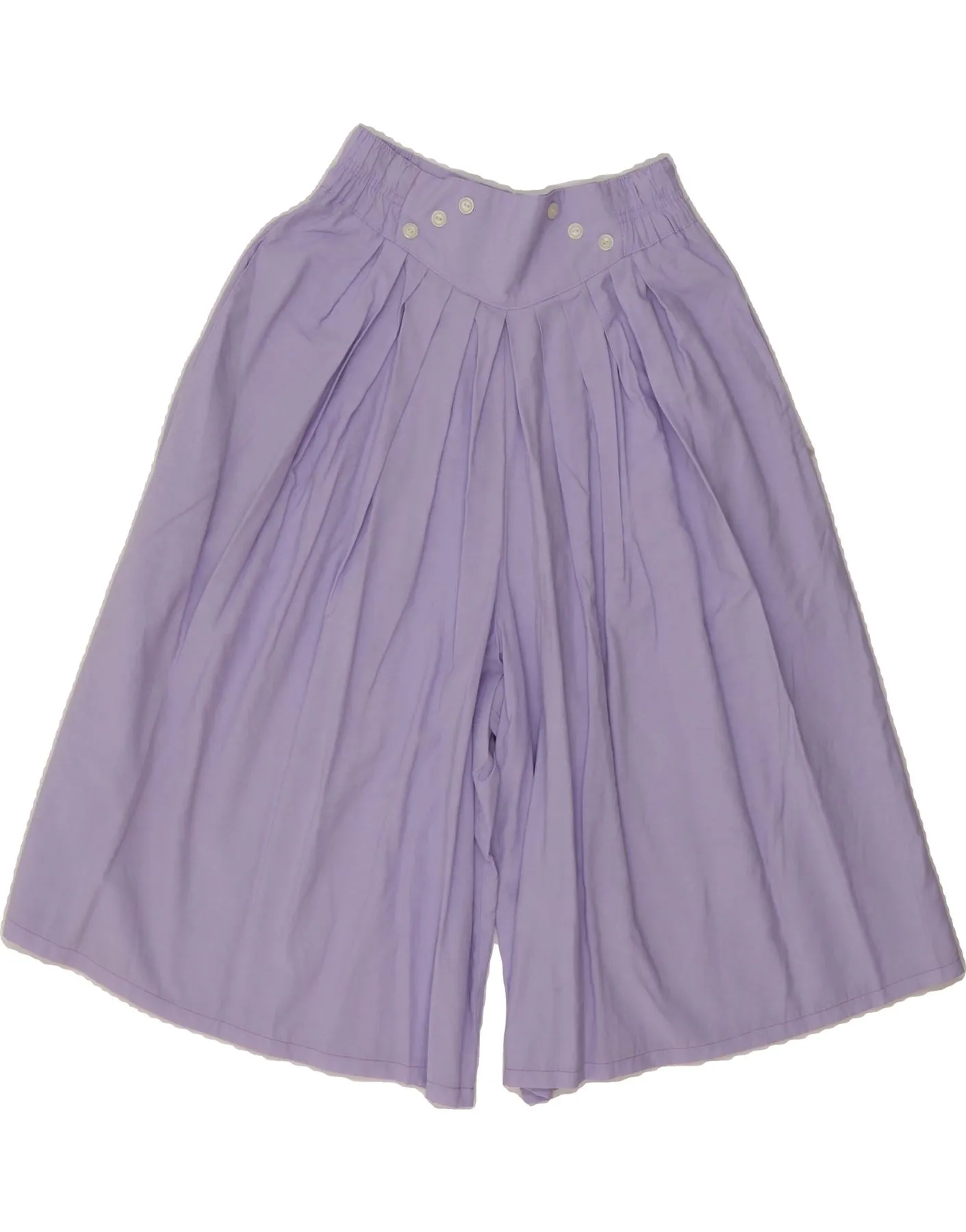 VINTAGE Womens High Waist Wide Leg Casual Shorts W26 Small Purple Viscose Sleek Cut
