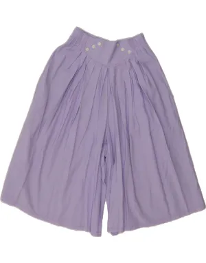 VINTAGE Womens High Waist Wide Leg Casual Shorts W26 Small Purple Viscose Sleek Cut