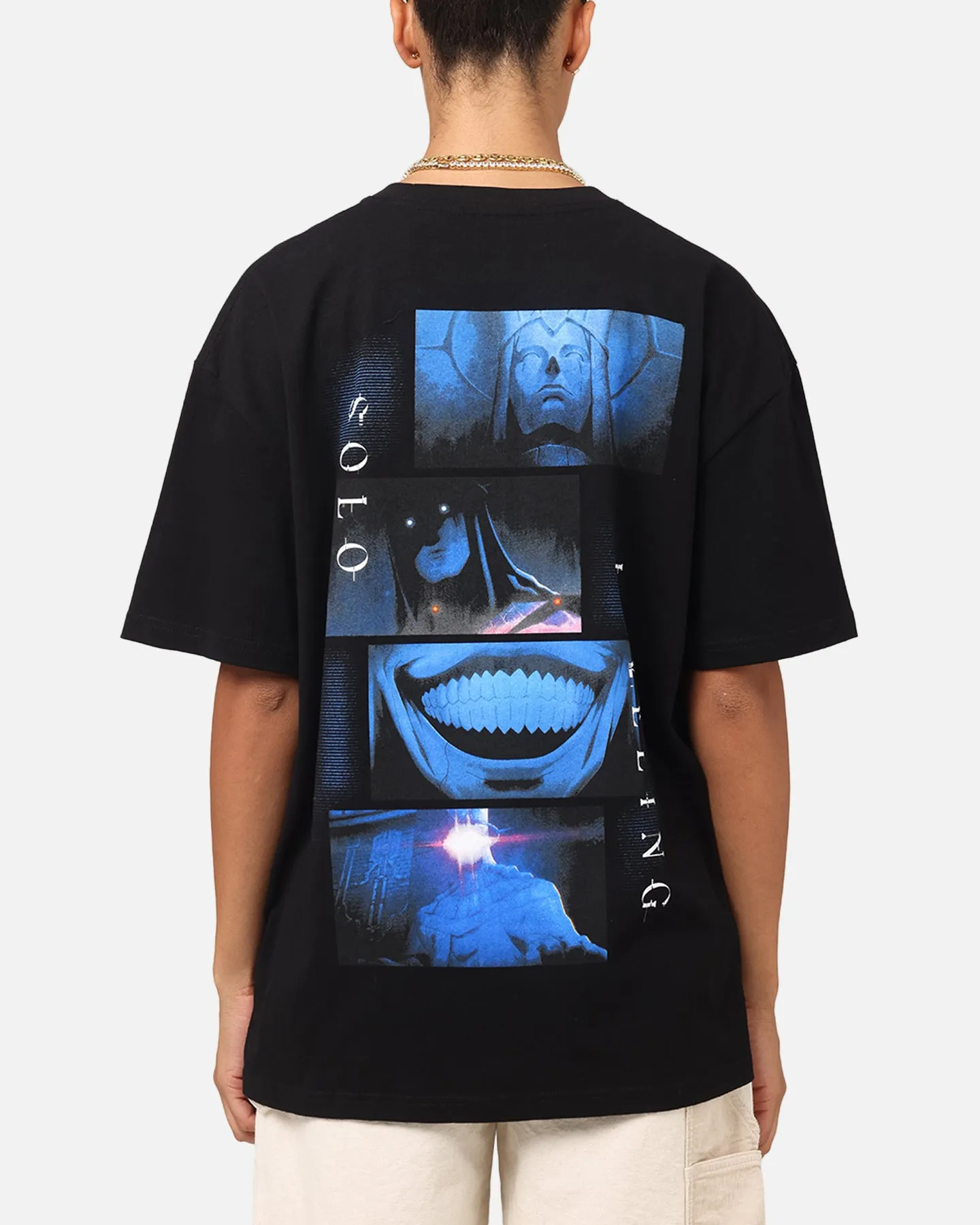 Goat Crew X Solo Leveling Statue Of God Heavy T-Shirt Black Playful Design Camping practicality