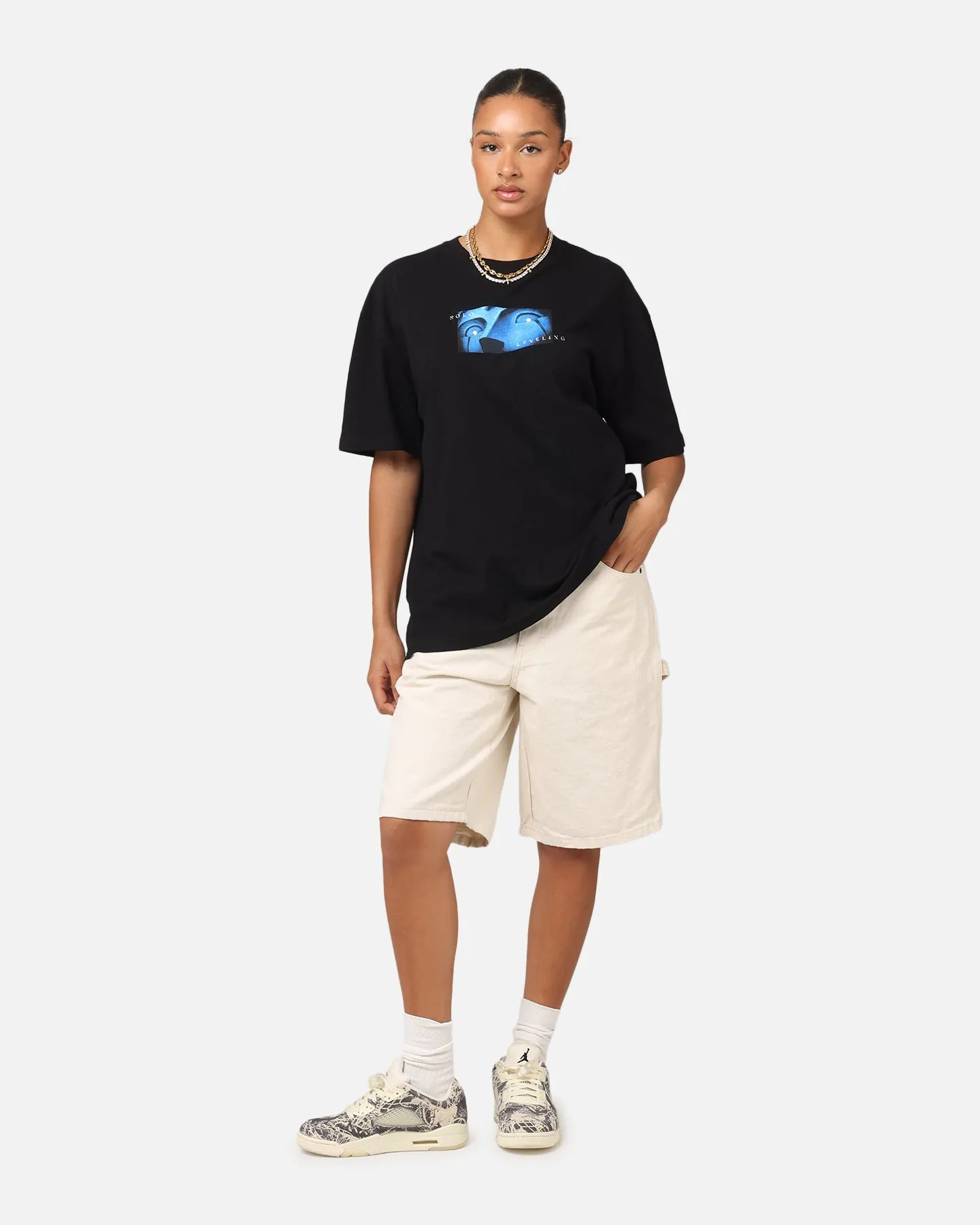 Goat Crew X Solo Leveling Statue Of God Heavy T-Shirt Black Ethically Sourced Material