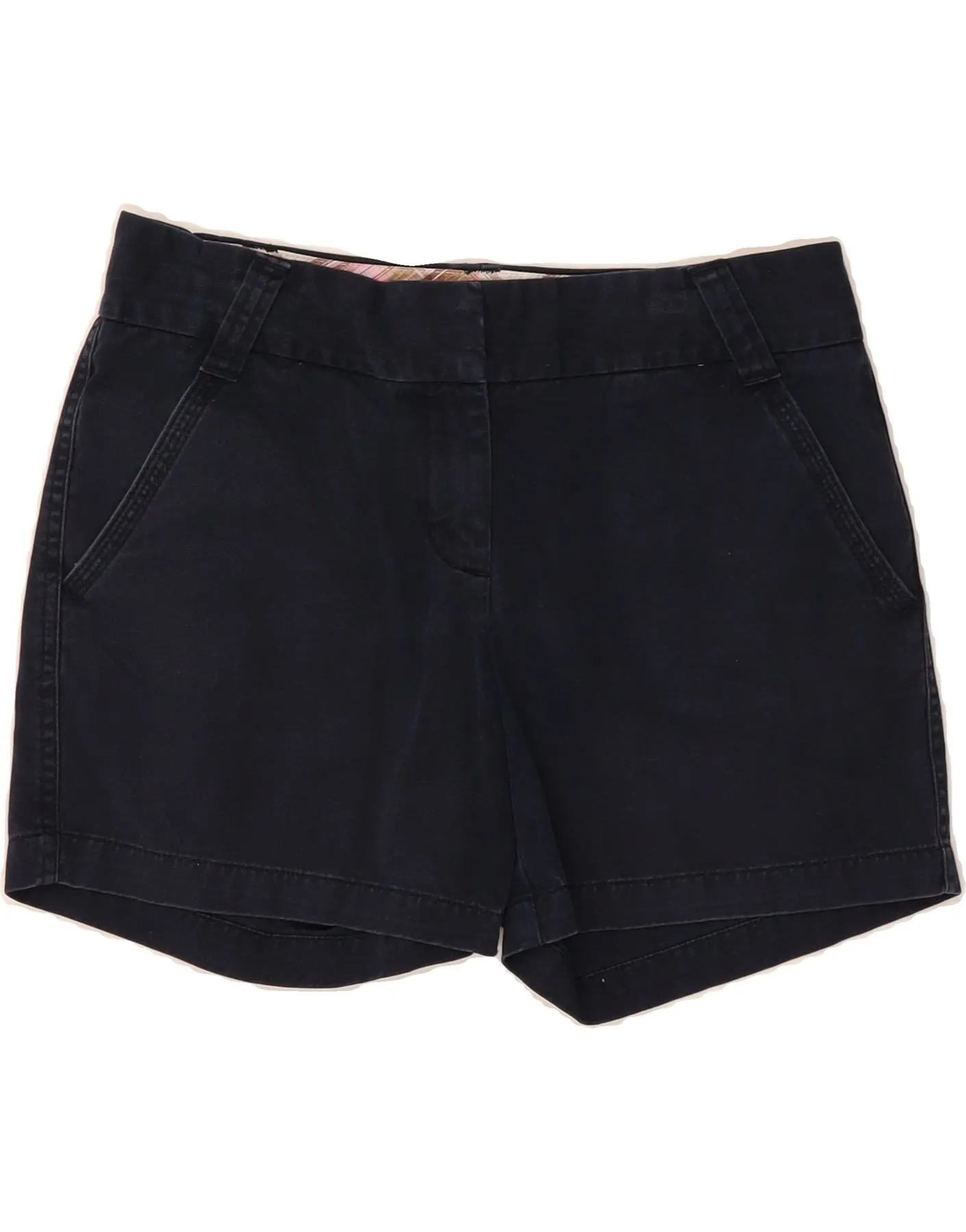 J. CREW Womens City Fit Chino Shorts US 4 Small W26 Navy Blue Cotton Snag Free Fabric Technology runners