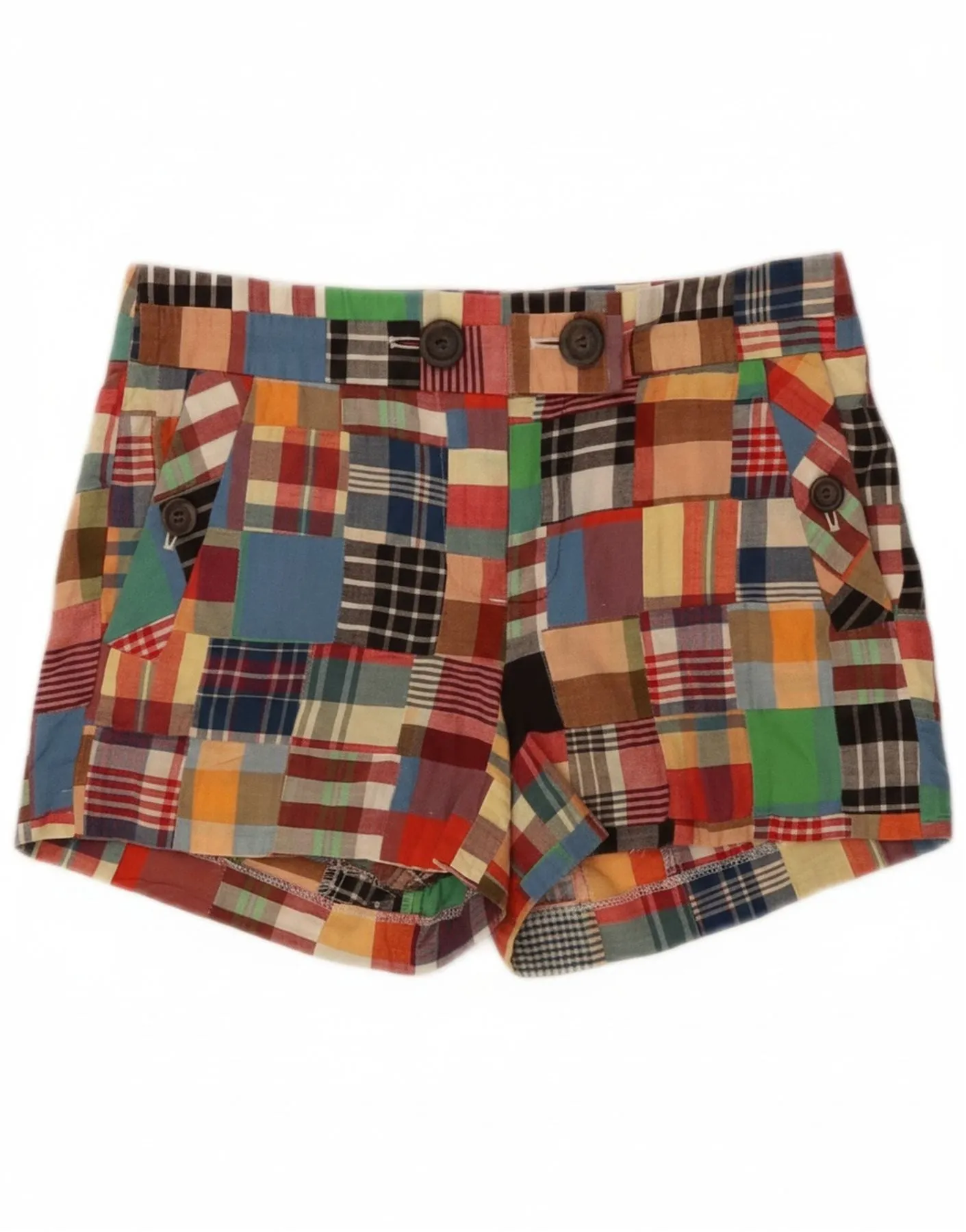 J. CREW Womens City Fit Chino Shorts US 0 XS W30  Multicoloured Patchwork Weekend Wear