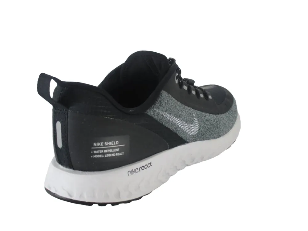 Nike scarpa da corsa da ragazzi Leggend React Shield AV4048 001 nero grigio Breathable mesh design Sandals