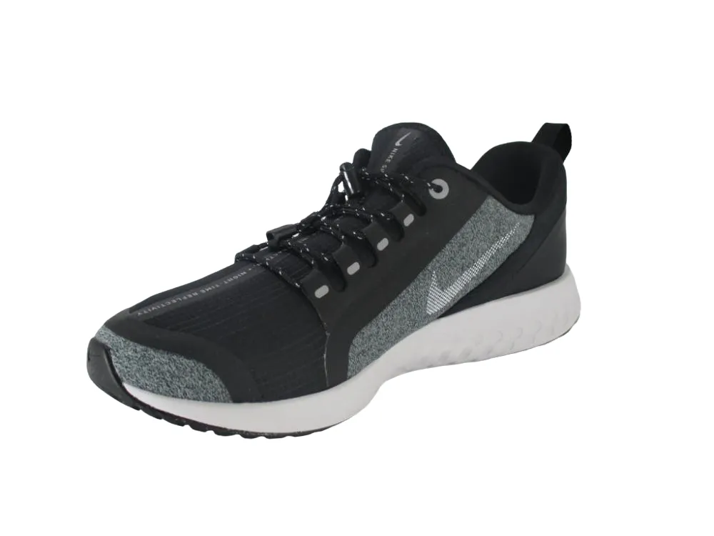 flat sole shoes Nike scarpa da corsa da ragazzi Leggend React Shield AV4048 001 nero grigio