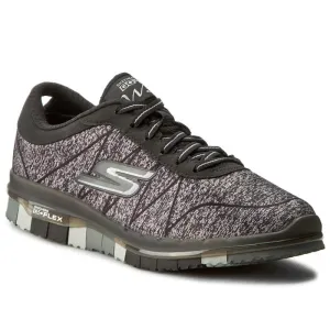 Park Run cross - country runner Skechers scarpa fitness da donna Go Flex Abilty 14011 BKGY nero-grigio