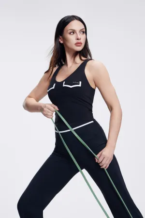 High Neck Cut LINE Series Pocketed Sports Tank