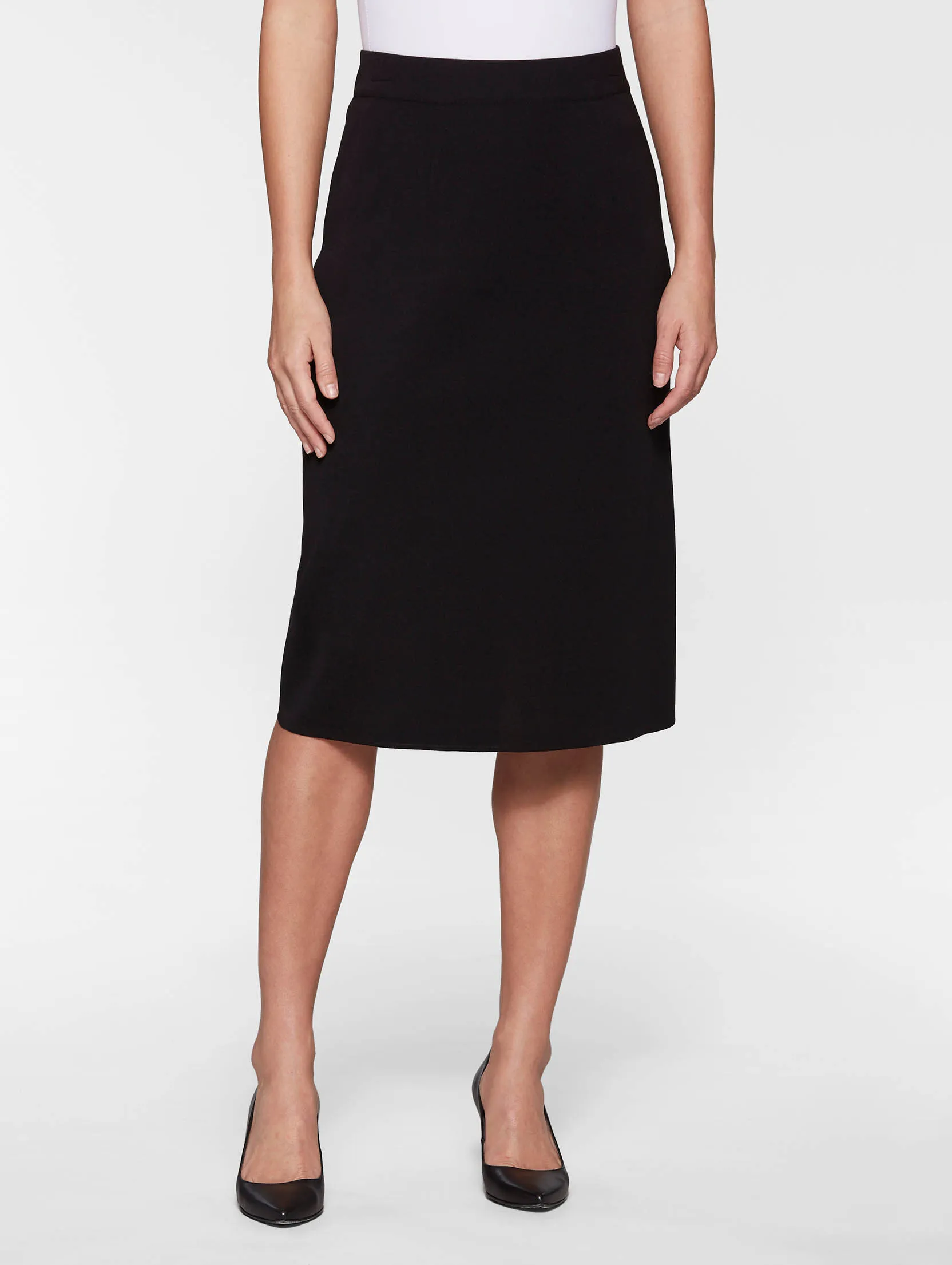 27" Straight Mylana Knit Skirt, Black - True Fit On-The-Go Outfit