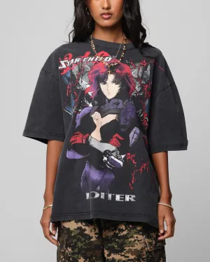 Striped modernity Loiter Valkyrie Vintage T-Shirt Black Wash