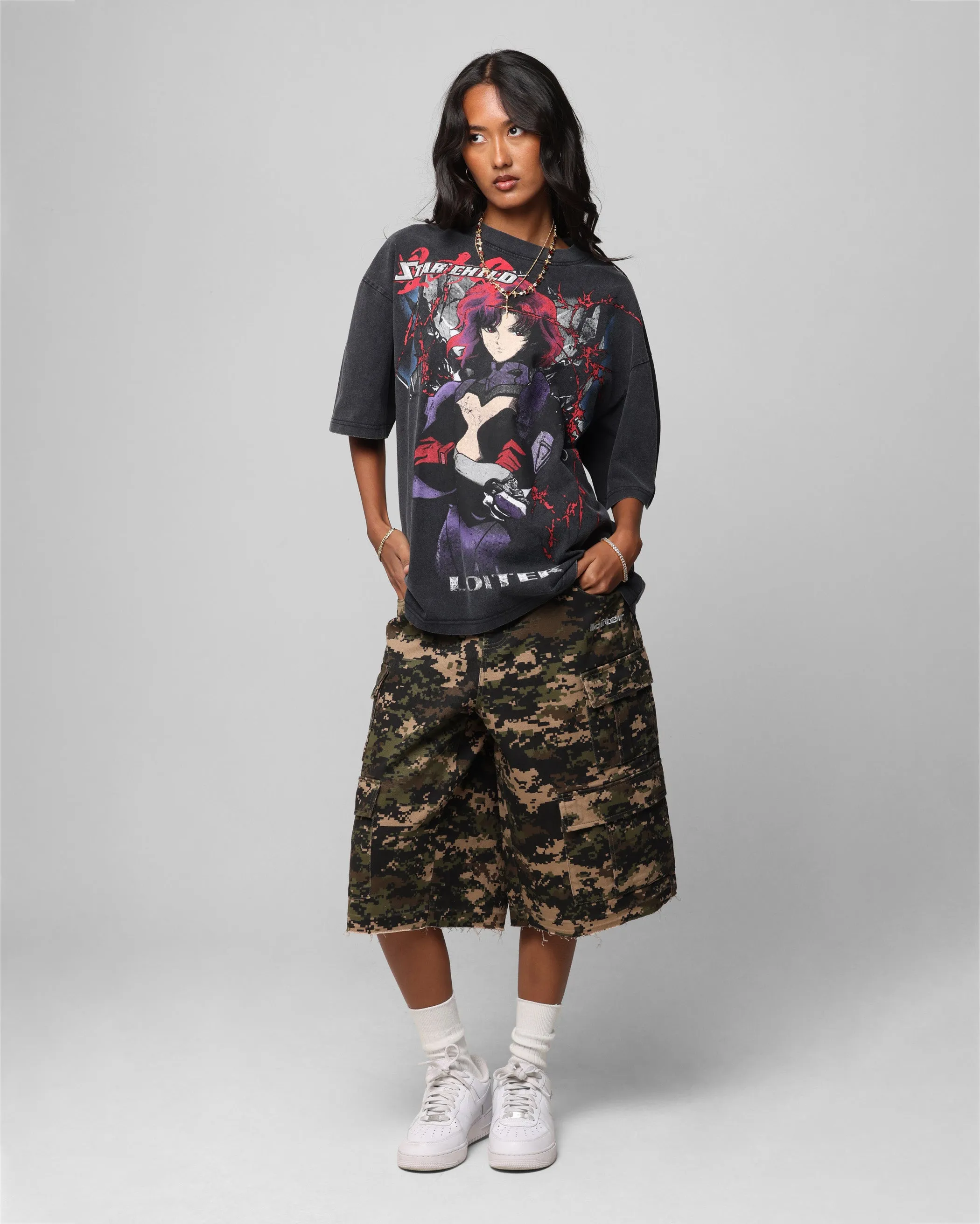 Loiter Valkyrie Vintage T-Shirt Black Wash Trendy Basics