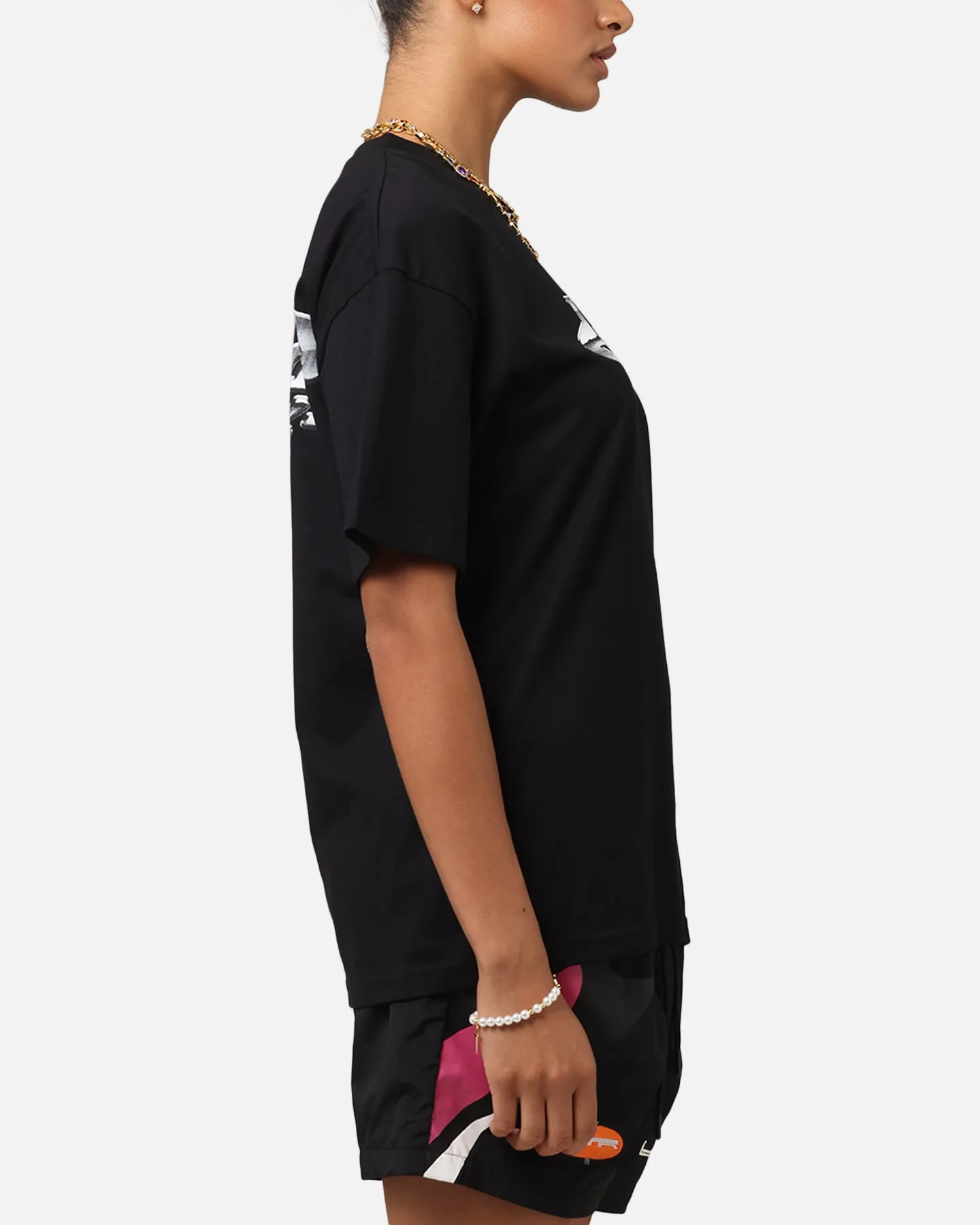 funky Slim Silhouette Loiter Chrome Logo T-Shirt Black