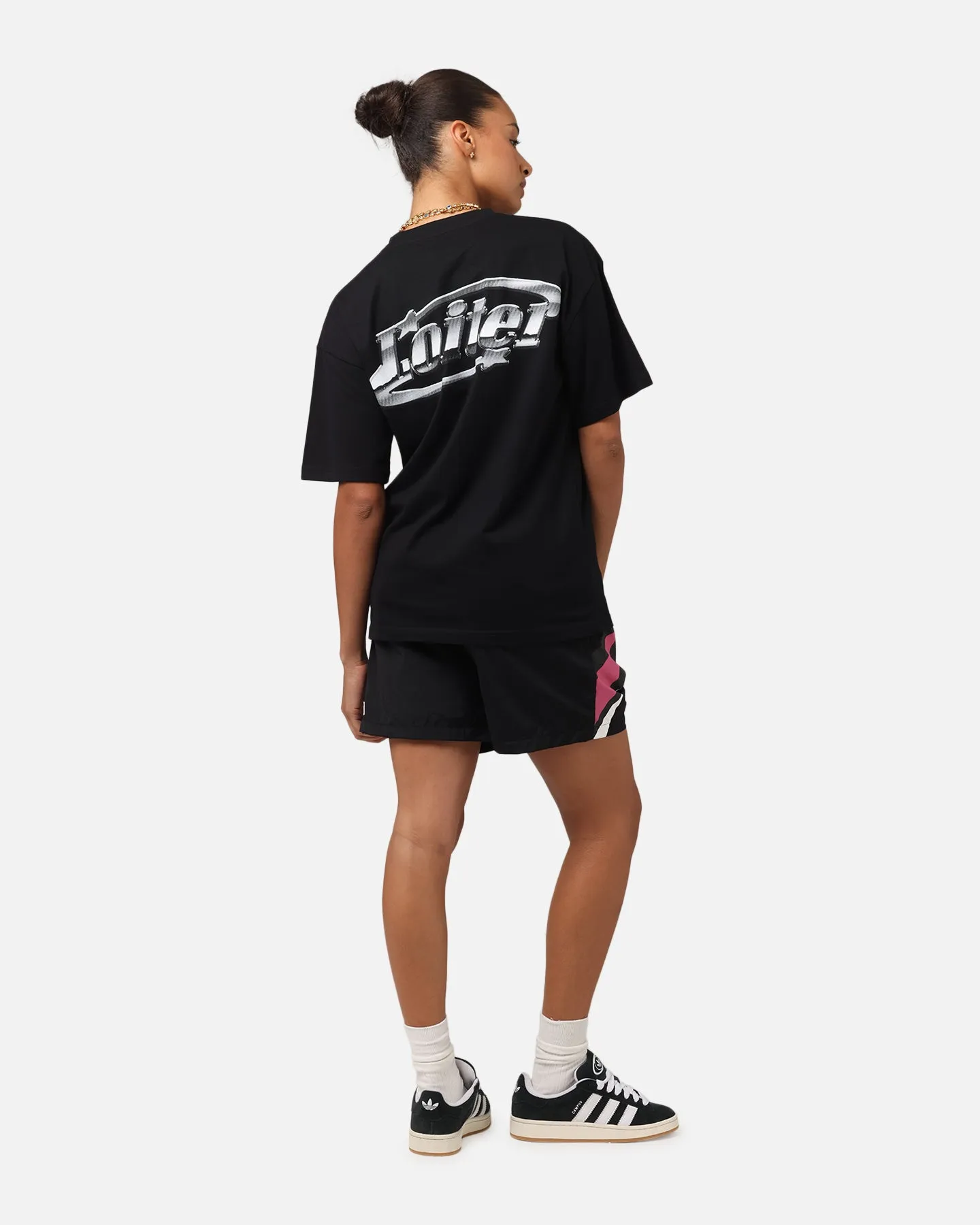Quick Fit Loiter Chrome Logo T-Shirt Black