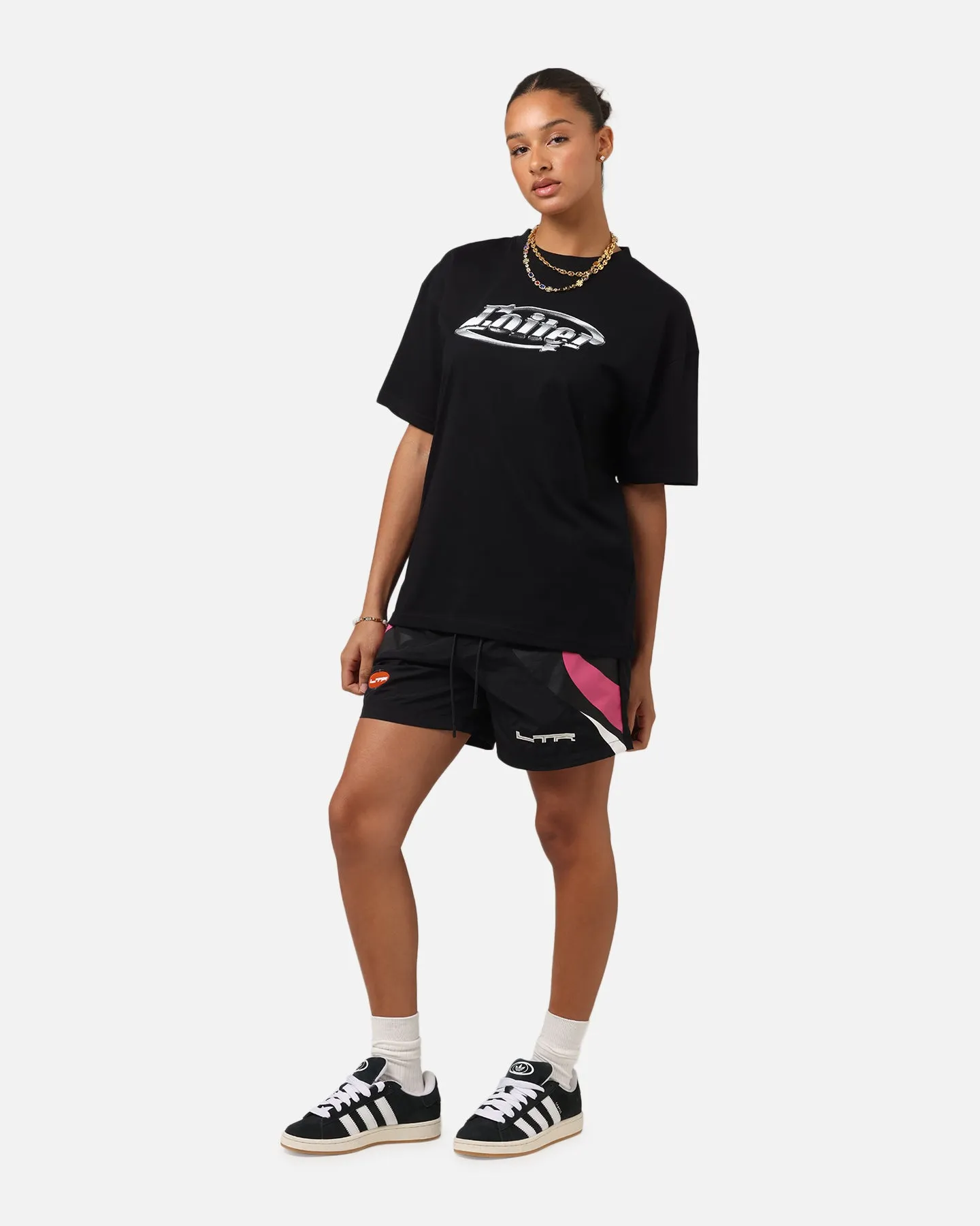 Loiter Chrome Logo T-Shirt Black Boat neck style Comfy Design