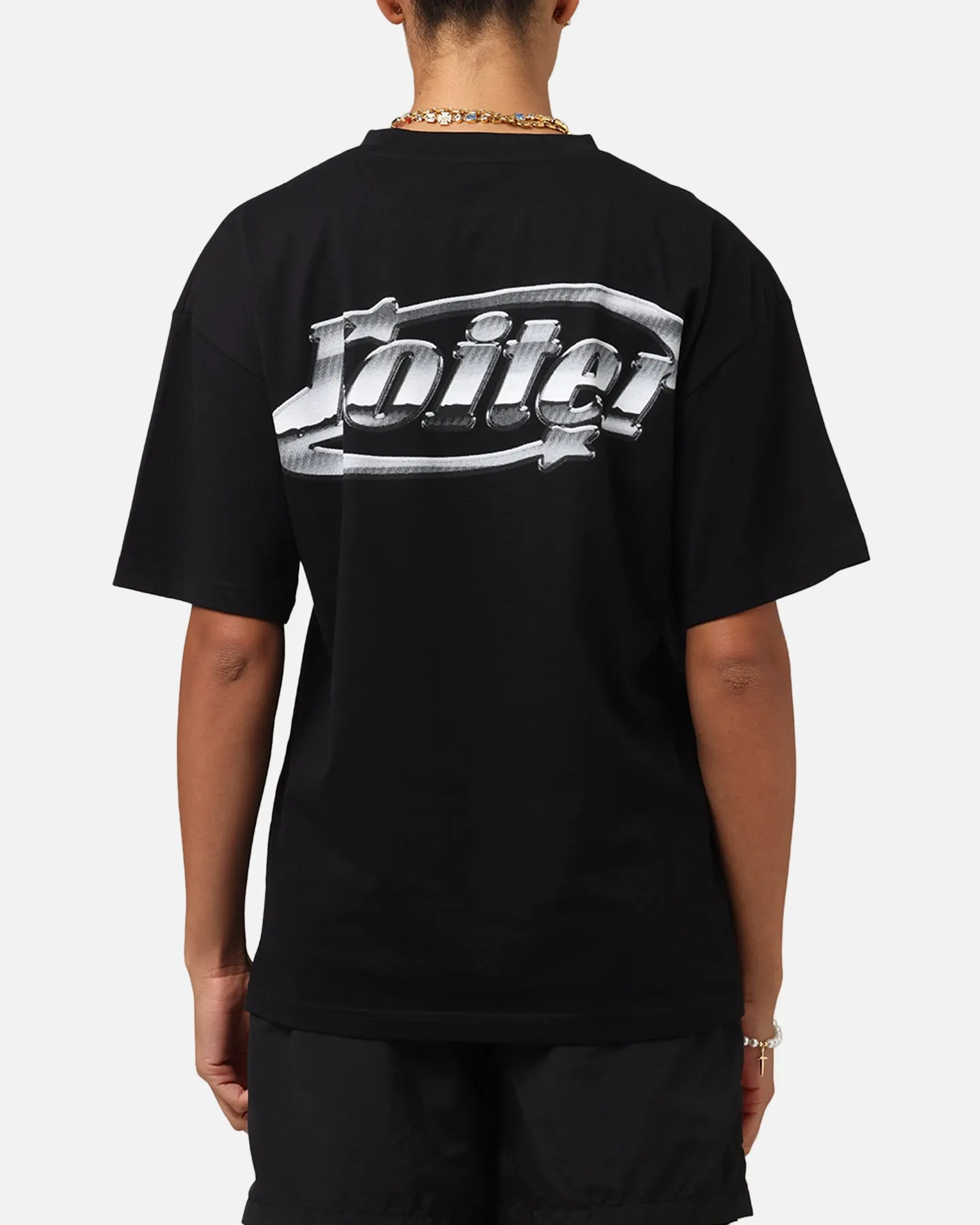 Thermoregulating Fabric Loiter Chrome Logo T-Shirt Black