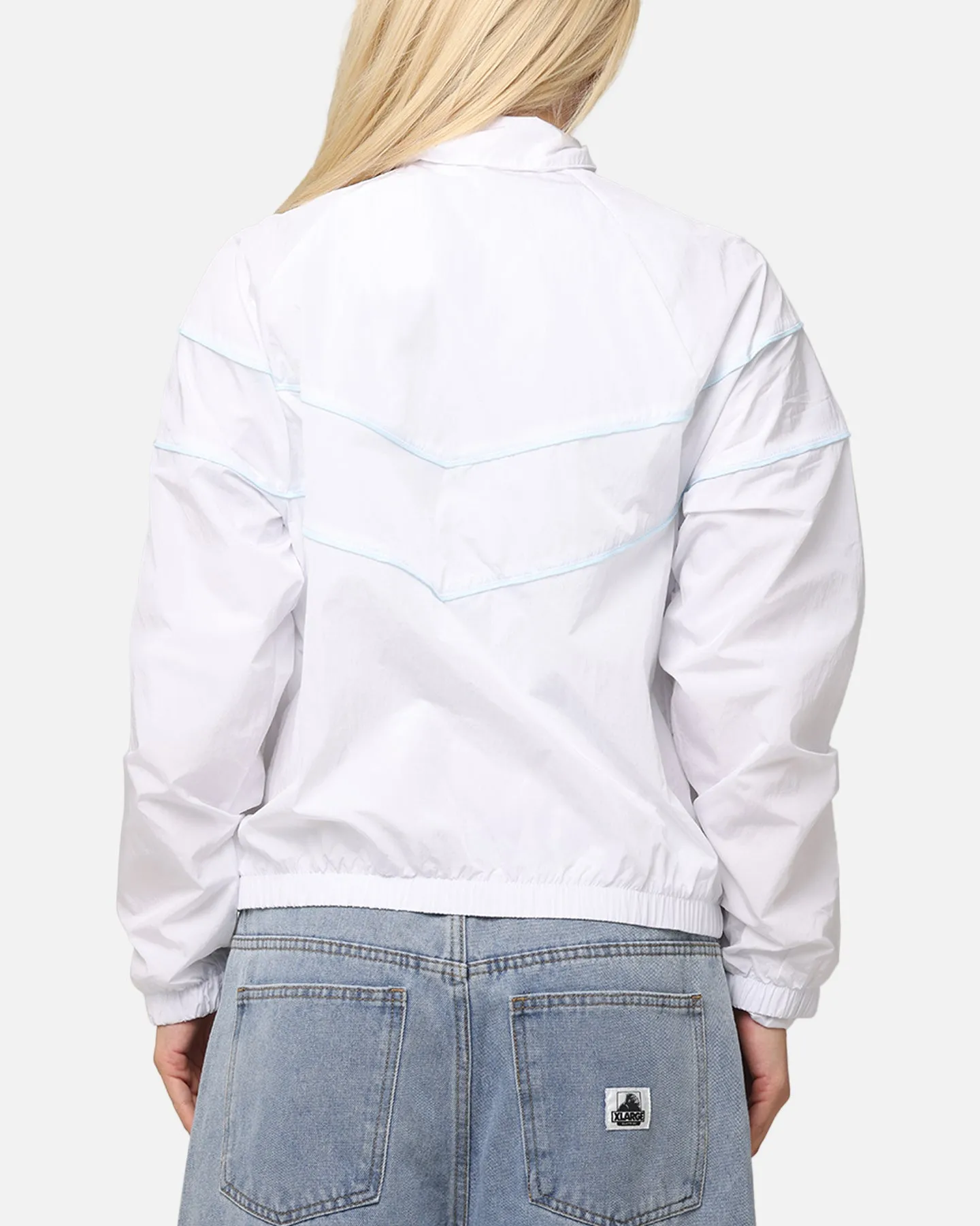 Nike Women's Sportswear Loose UV Woven Full-Zip Jacket White/Black Fall Ready