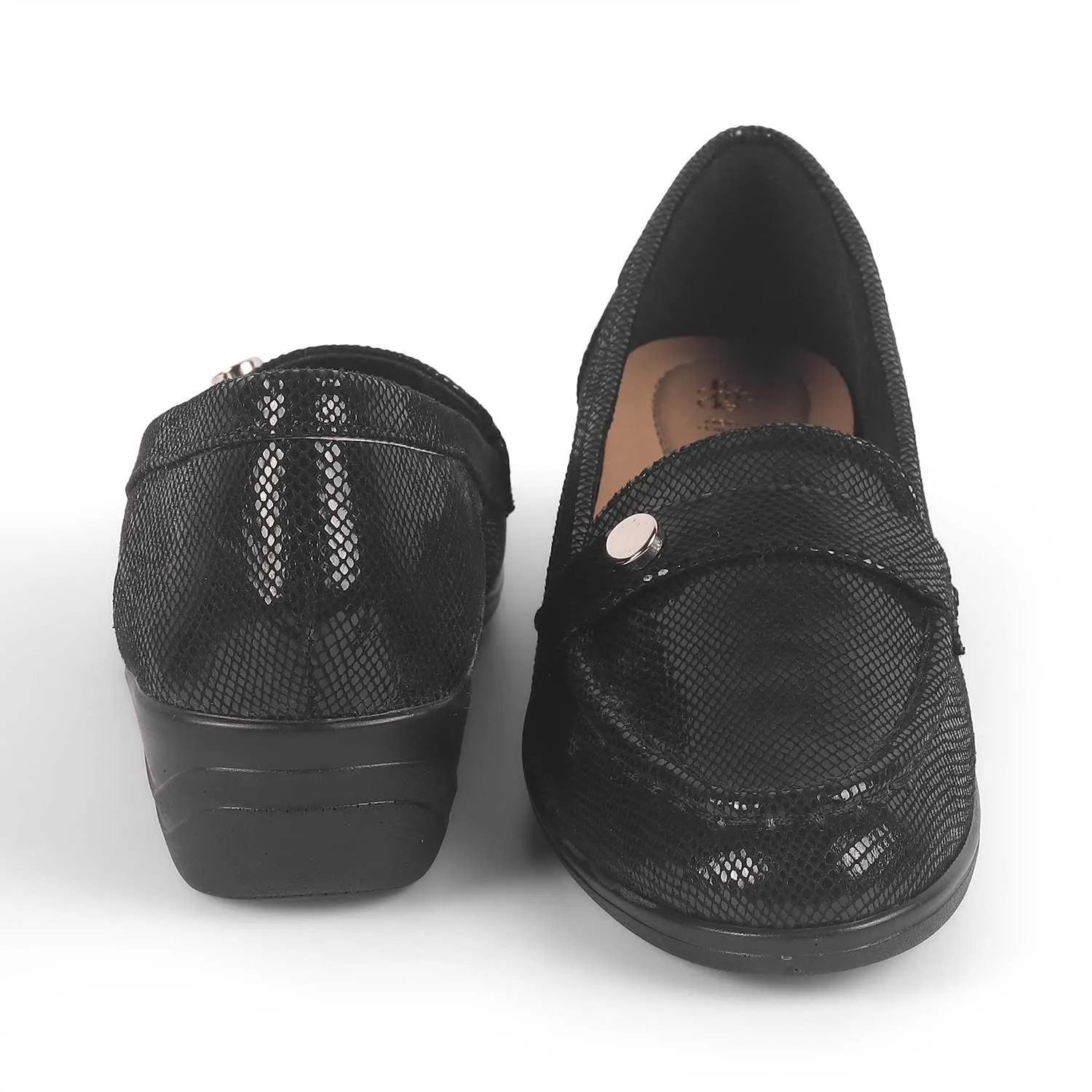 Cool Lane Tresmode Marcoval Black Women's Dress Wedge Loafers