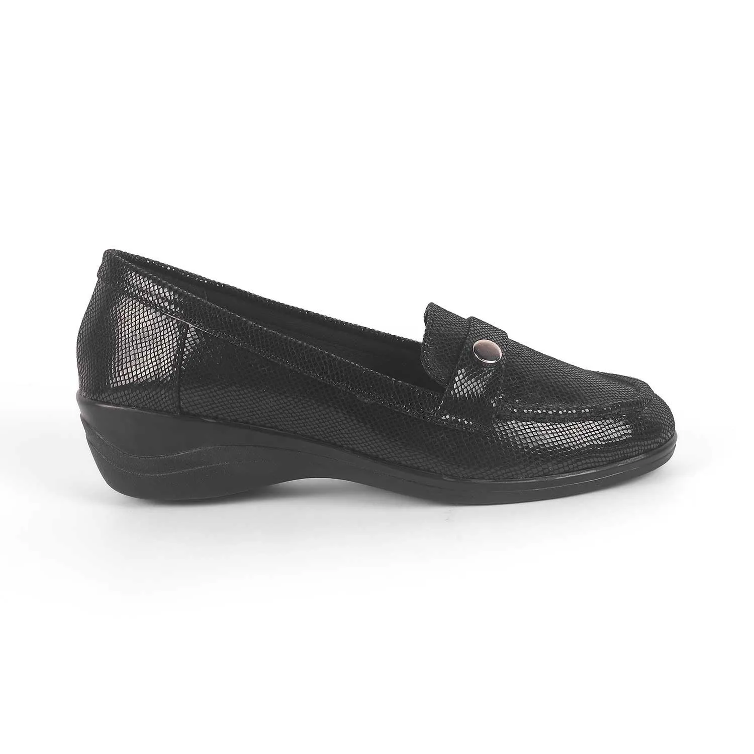 Gentle Support Sole Firm Tresmode Marcoval Black Women's Dress Wedge Loafers