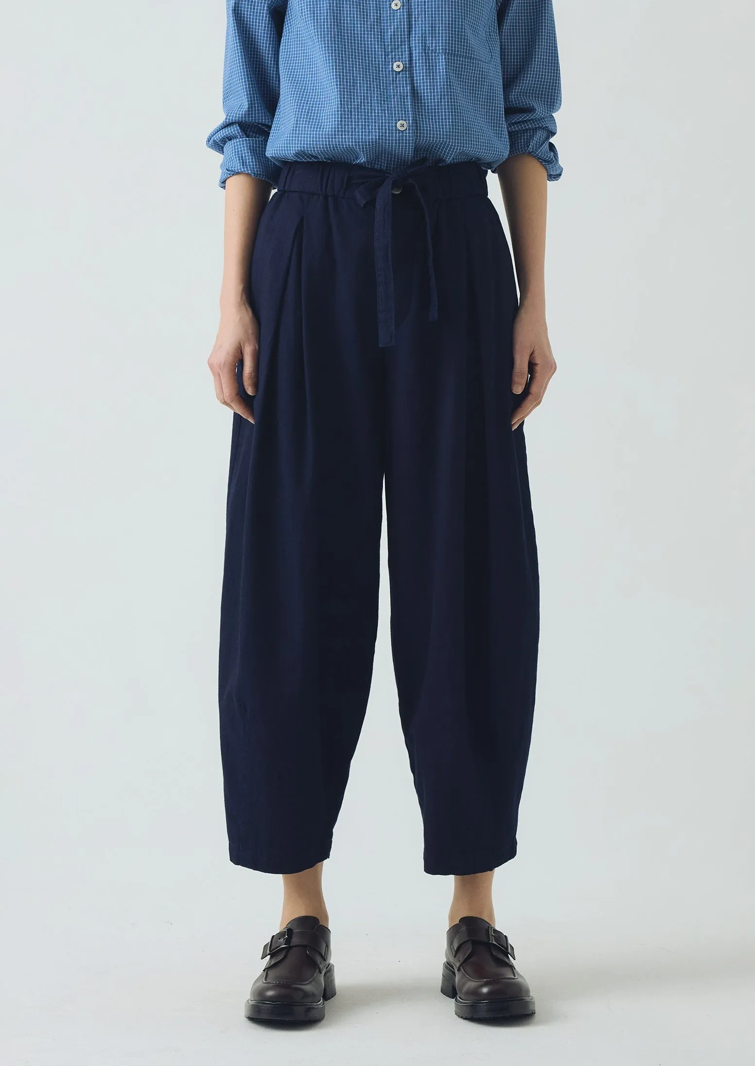 Bronwen Indigo Twill Pants | Indigo Weekend Wear Layering Comfort