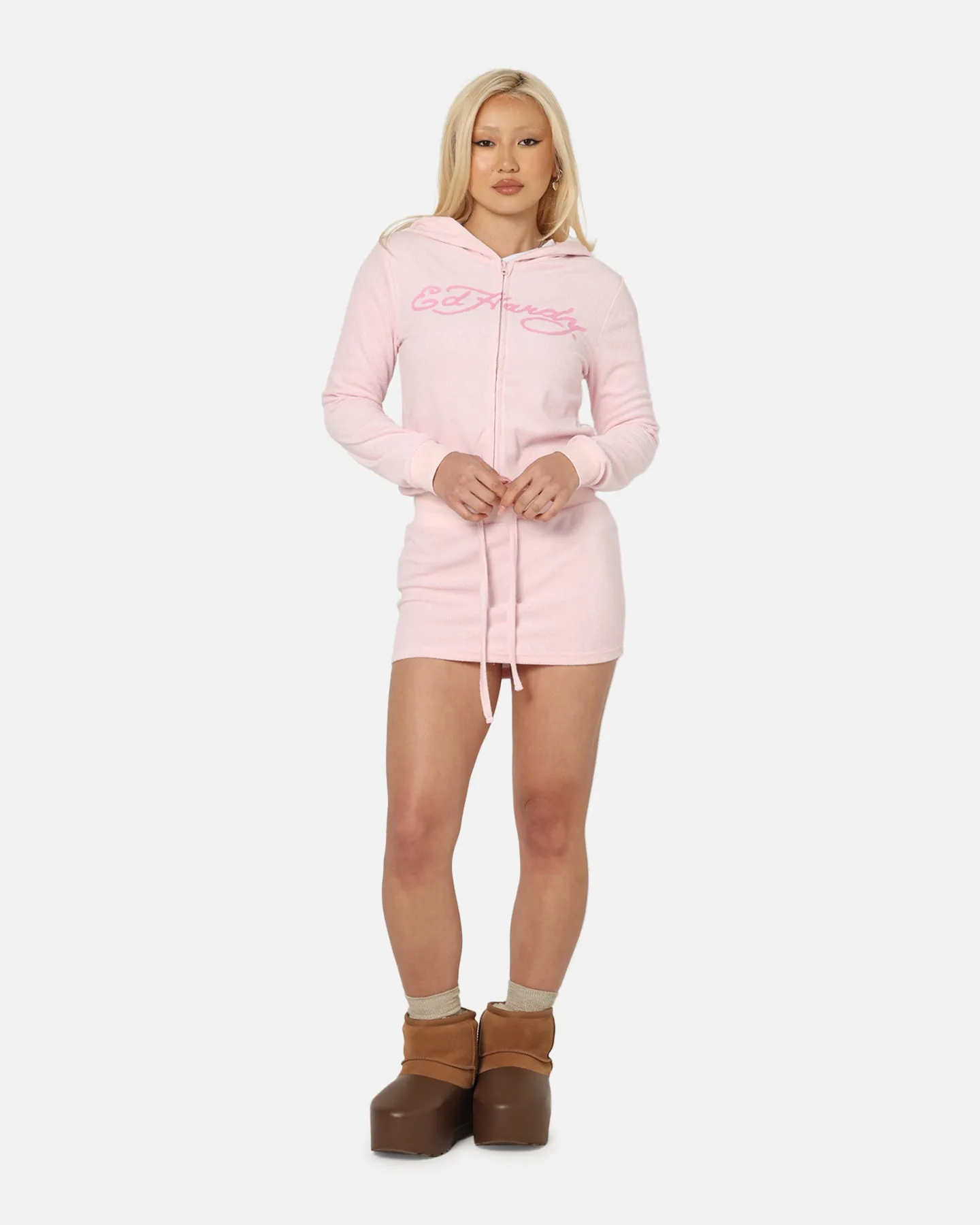 Dad Uniform Ed Hardy Women's Lounge Hoodie Pink