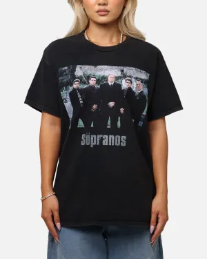 Wrinkle Resistant Texture The Sopranos Family Portrait T-Shirt Black Vintage