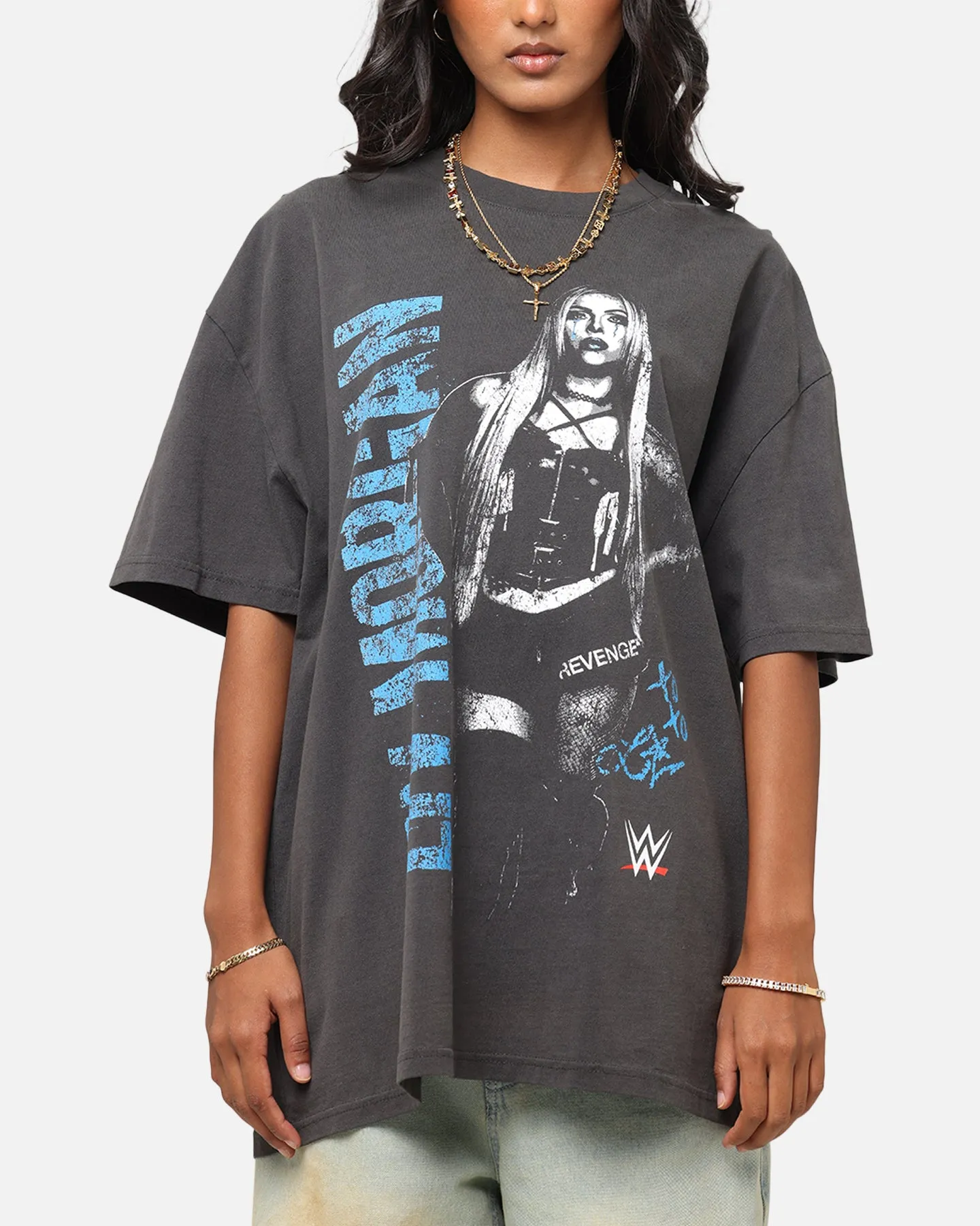 Culture Kings X WWE Liv Morgan Heavy T-Shirt Black Wash Colorfast Dye