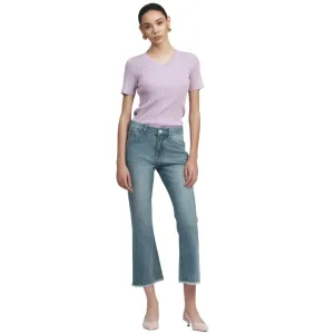 All Around Fit Easy Essentials Griffai pantalone in jeans da donna cropped con bottone gioiello DGP6166 denim