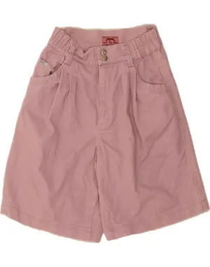 VINTAGE Womens Denim Pegged Bermuda Shorts W30 Medium Pink Durable Waistband Compression Fit