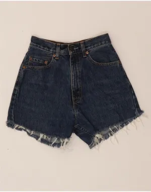 LEVI'S Womens Denim Shorts W26 Small Navy Blue Cotton Movement Freedom Daily Layer