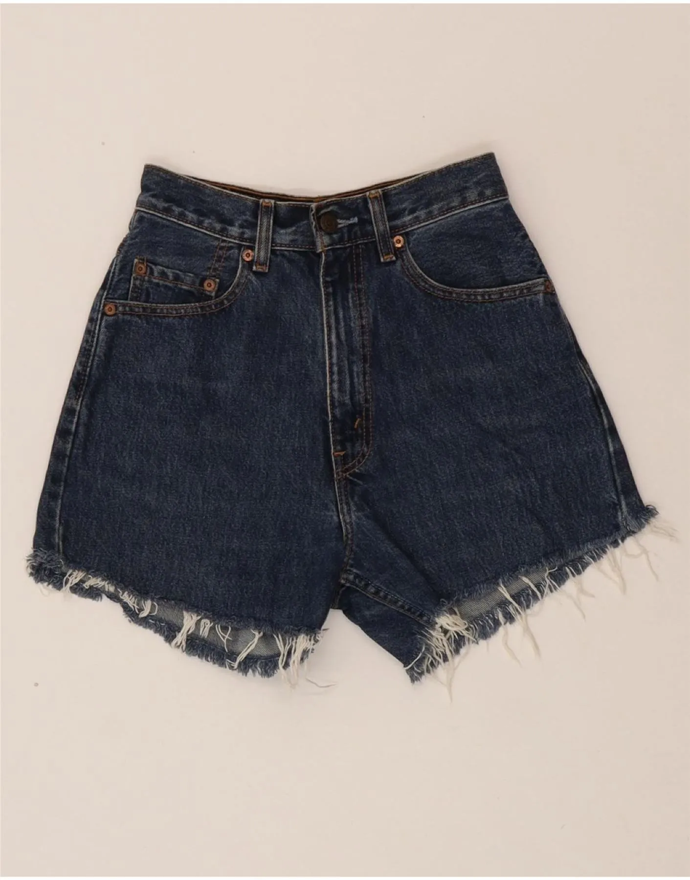LEVI'S Womens Denim Shorts W26 Small Navy Blue Cotton Movement Freedom Daily Layer